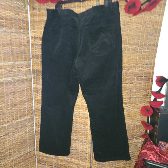 VTG Chaps Black Corduroy Pants Women's Size 18 Wide Leg - Picture 5 of 5